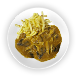 Salt & Chilli Chicken & Salt & Chilli Chips With Curry Sauce 